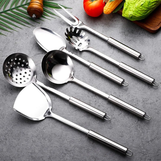 Durable Stainless Steel Long Handle Kitchen Gadgets Kitchen Cooking Set Steak Shovel Cooking Tools