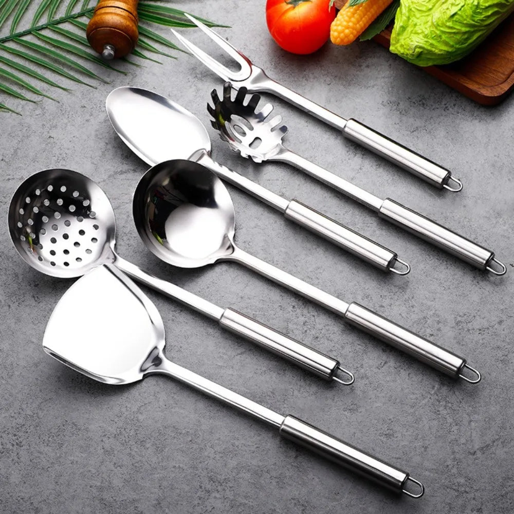 Durable Stainless Steel Long Handle Kitchen Gadgets Kitchen Cooking Set Steak Shovel Cooking Tools