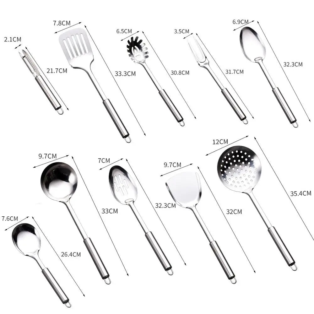 Durable Stainless Steel Long Handle Kitchen Gadgets Kitchen Cooking Set Steak Shovel Cooking Tools