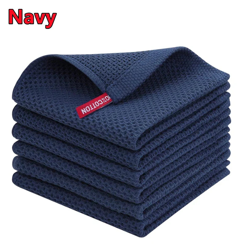 New 100% Cotton Dish cloth Ultra Soft Absorbent Kitchen Towel Household Cleaning Cloth Kitchen Tools Gadgets Wash Cloth Dish Rag
