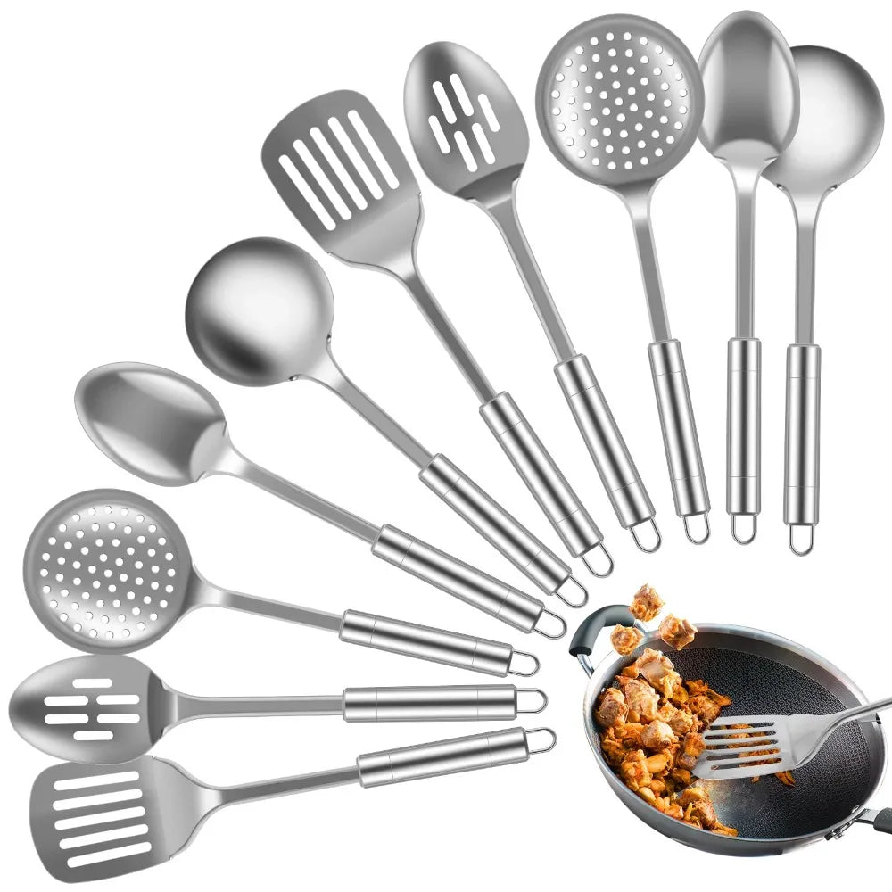 Durable Stainless Steel Long Handle Kitchen Gadgets Kitchen Cooking Set Steak Shovel Cooking Tools