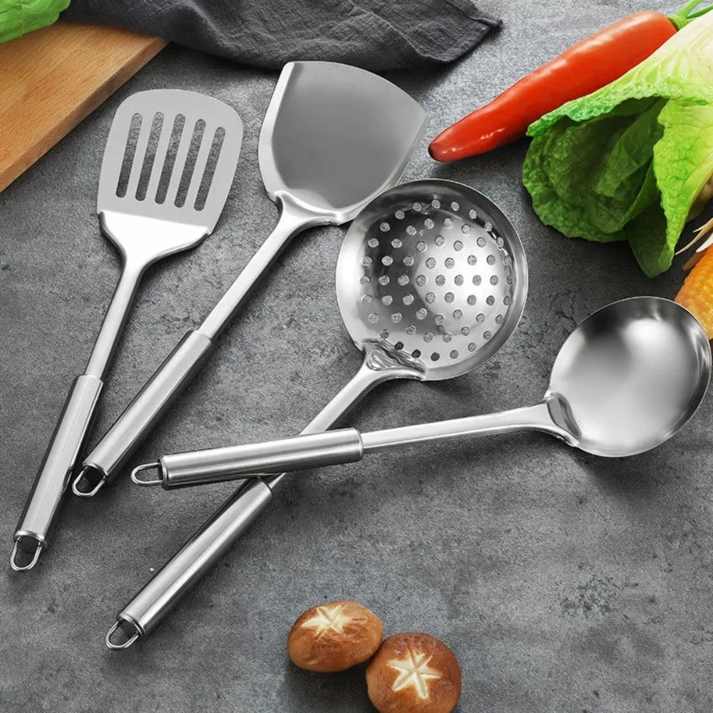 Durable Stainless Steel Long Handle Kitchen Gadgets Kitchen Cooking Set Steak Shovel Cooking Tools